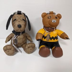 Coach snoopy and charlie brown bag charms
